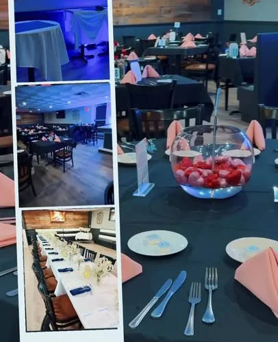 Elegant restaurant interior with tables set for dining