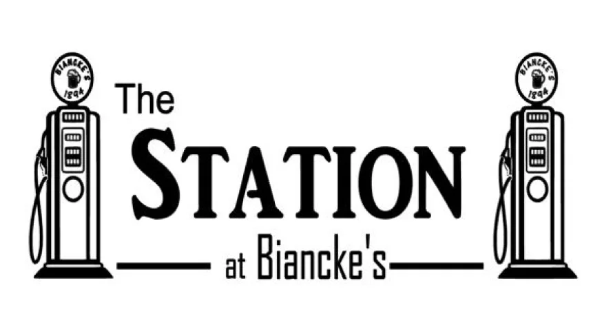 Vintage gas station logo for The Station at Biancke's