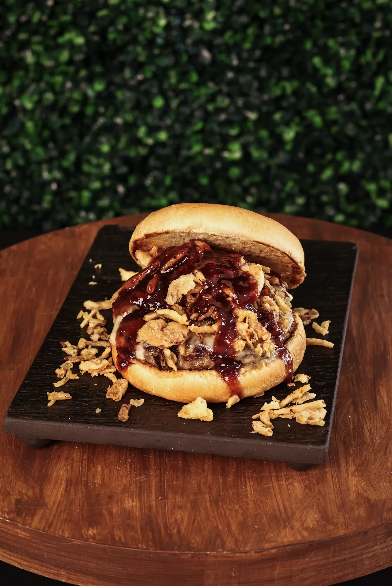 Raspberry Bacon Jam Burger