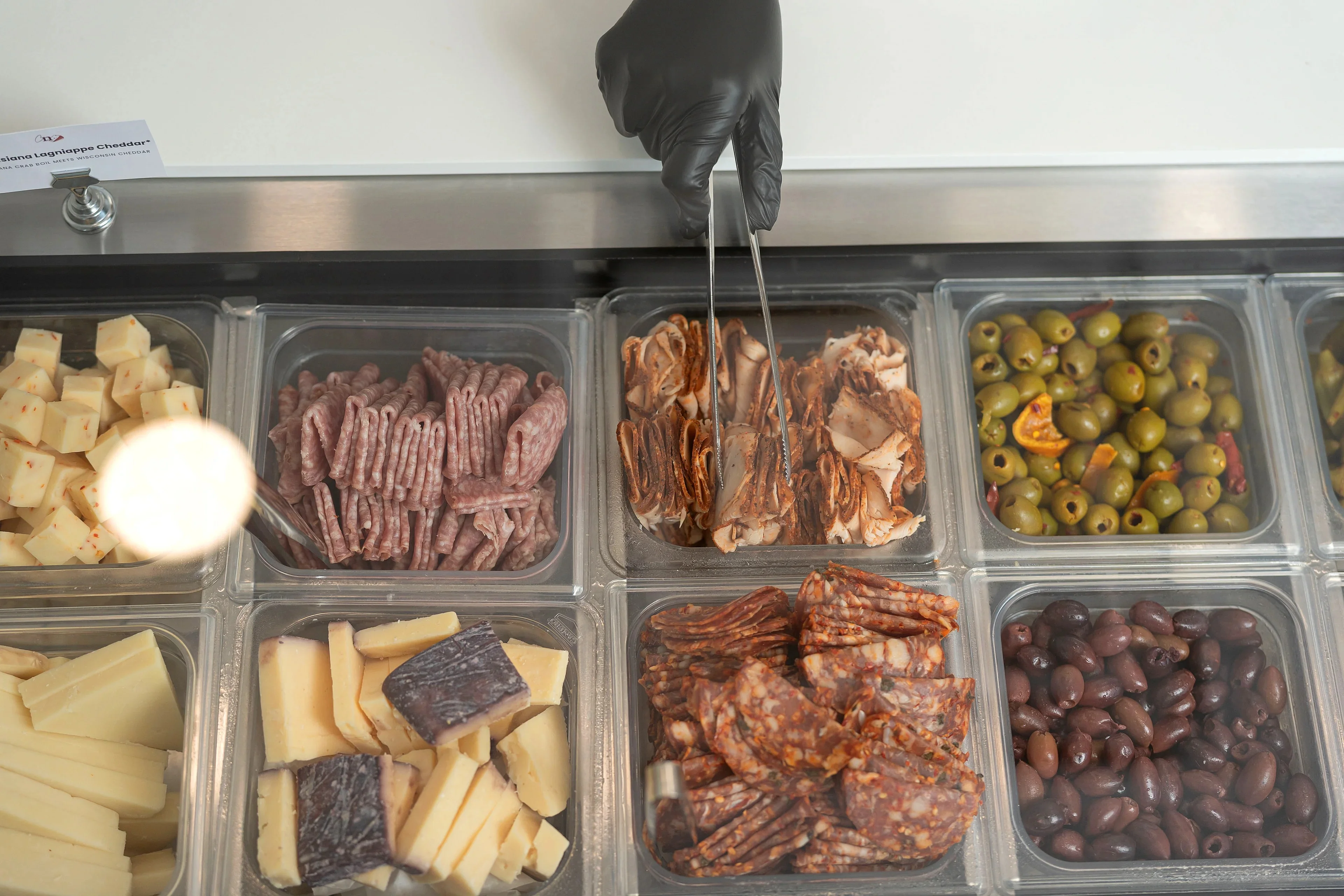 Charcuterie selection with meats and cheeses