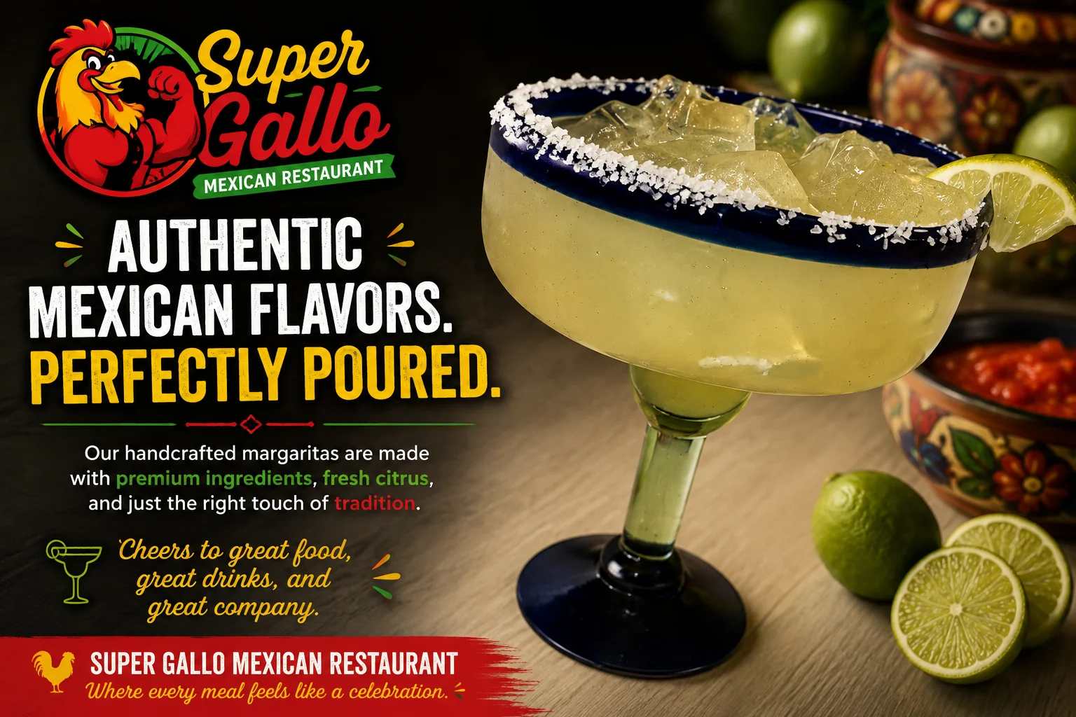 Refreshing margarita cocktail with lime and salt rim