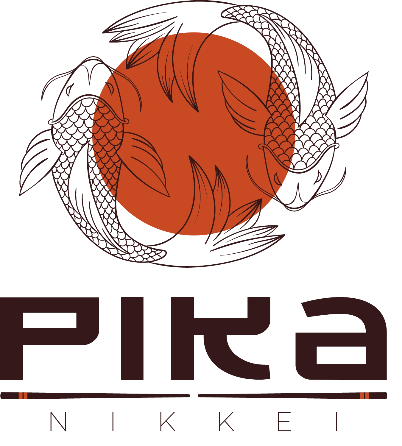 A stylized logo featuring two koi fish surrounding a red circle, accompanied by the text 'PIKA NIKKEI'.