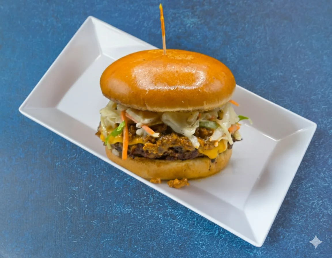 Southern-style fried chicken sandwich with slaw