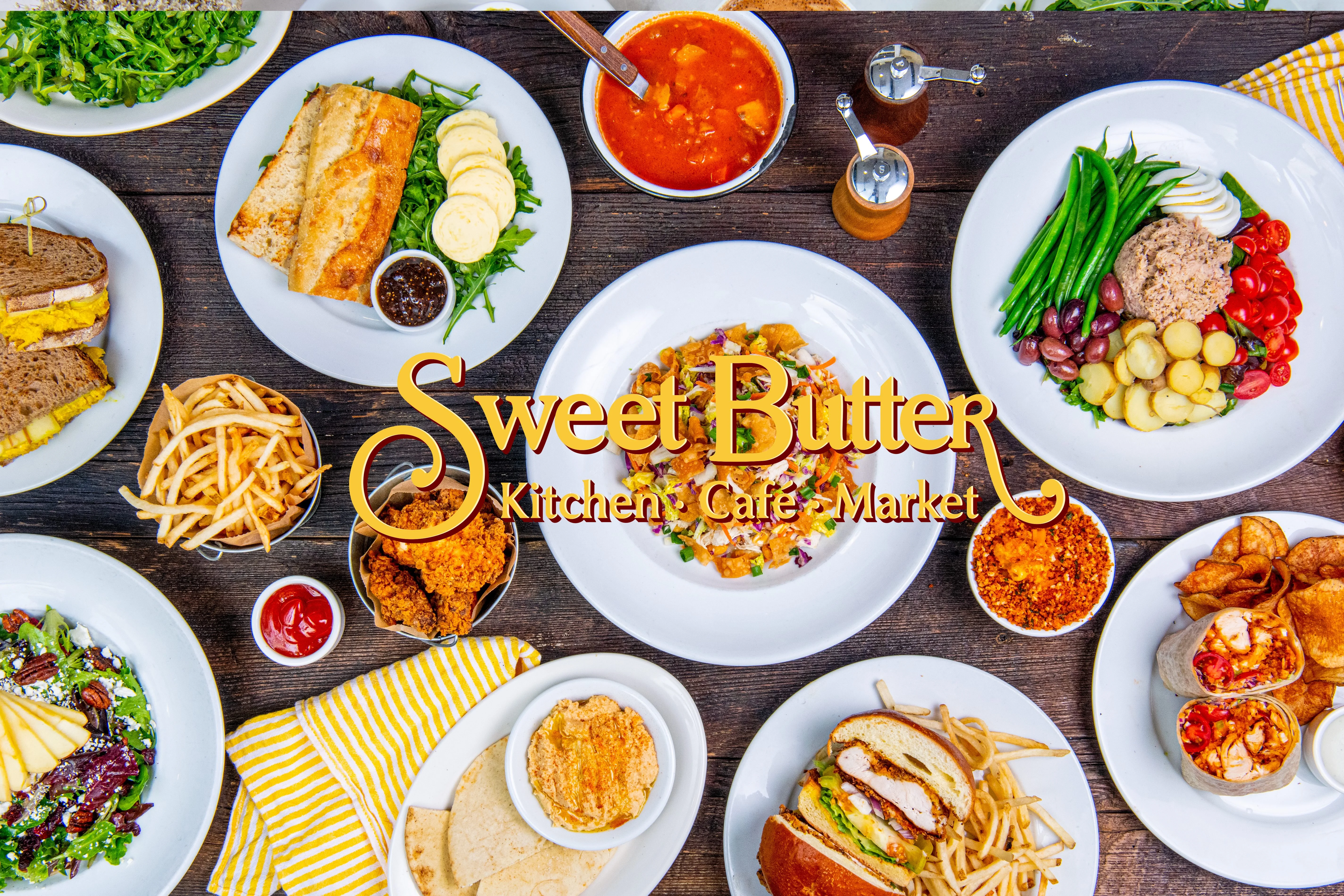Delicious food spread on a table with vibrant colors and appealing presentation.