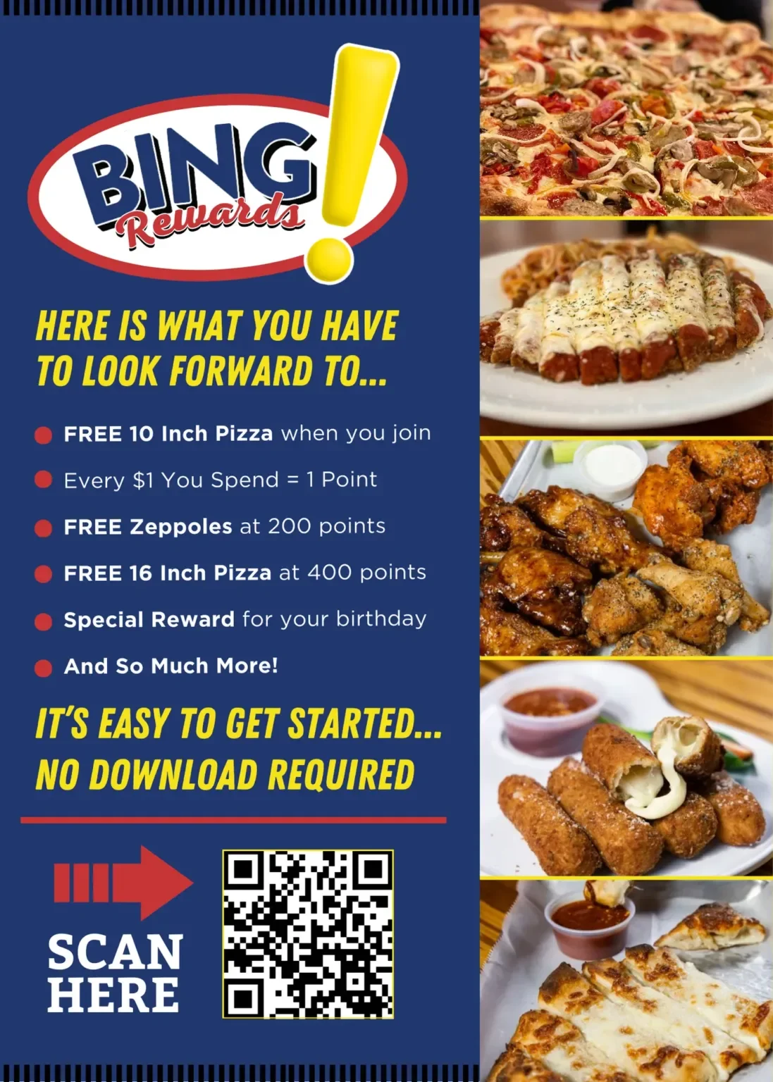Promotional image for Bing Rewards program at a restaurant