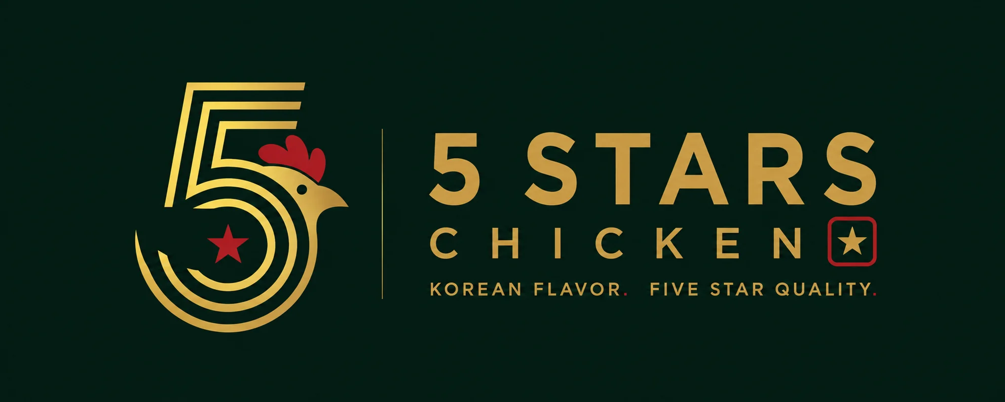Logo of 5 Stars Chicken featuring Korean flavor and quality