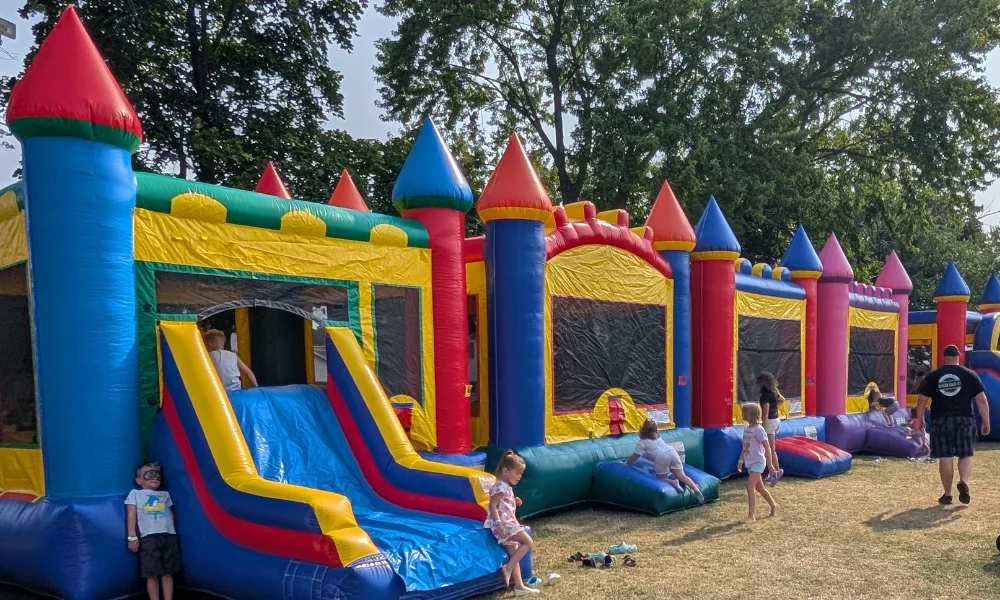 Colorful inflatable bounce house for kids' entertainment