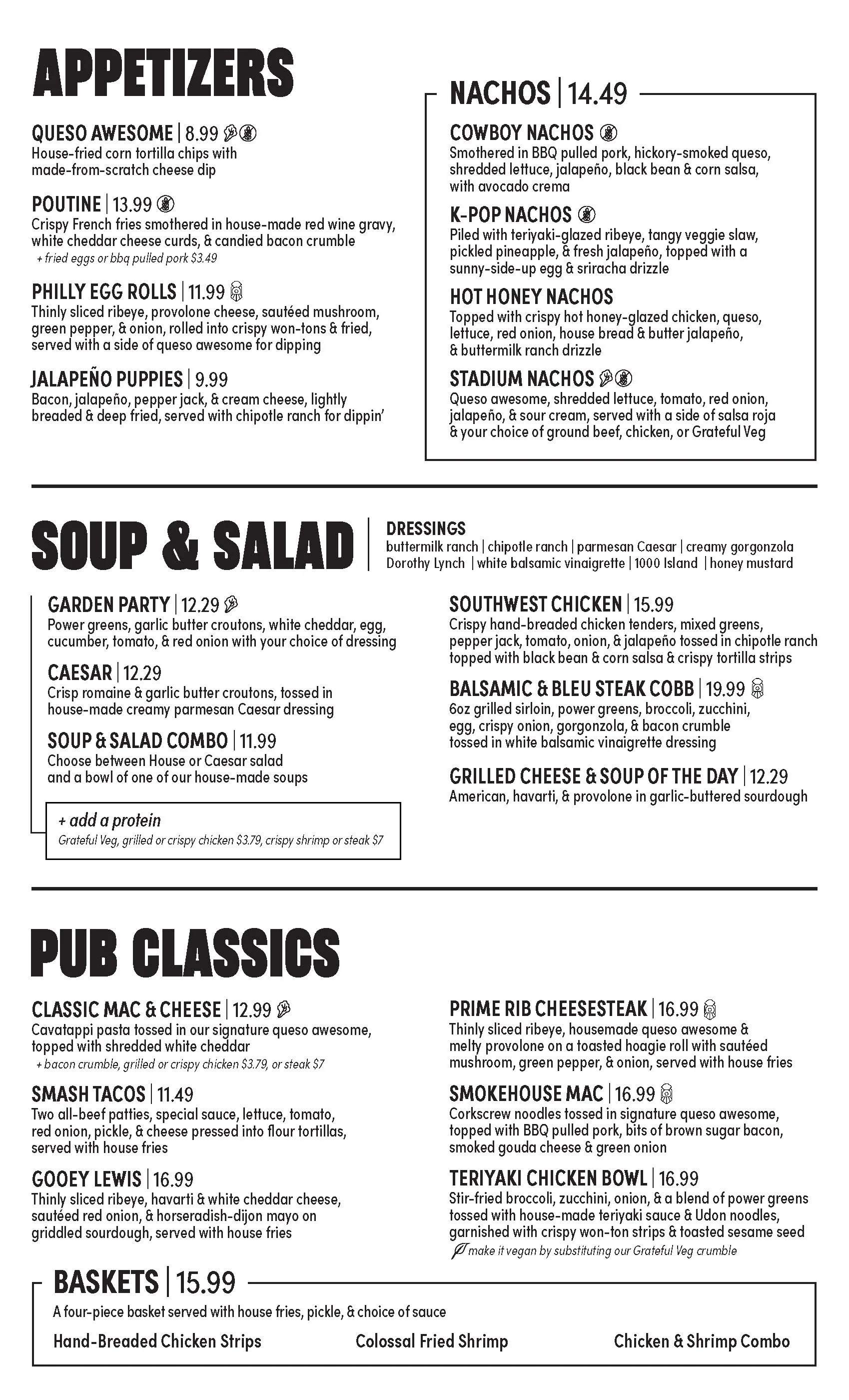 Explore the LeadBelly menu — stacked burgers, loaded fries, reimagined pub classics, and signature cocktails. Bold flavors served fresh in Lincoln’s Haymarket. 