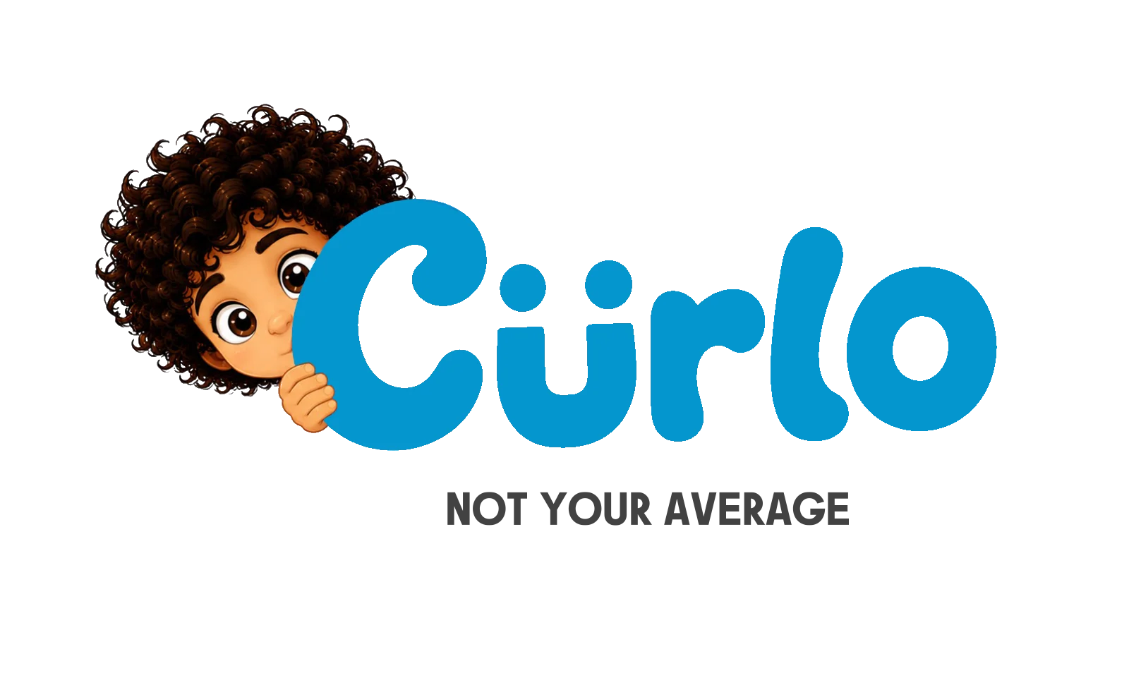 A playful illustration of a cartoon character with curly hair holding a large blue letter 'C'. The background is minimalistic and light.