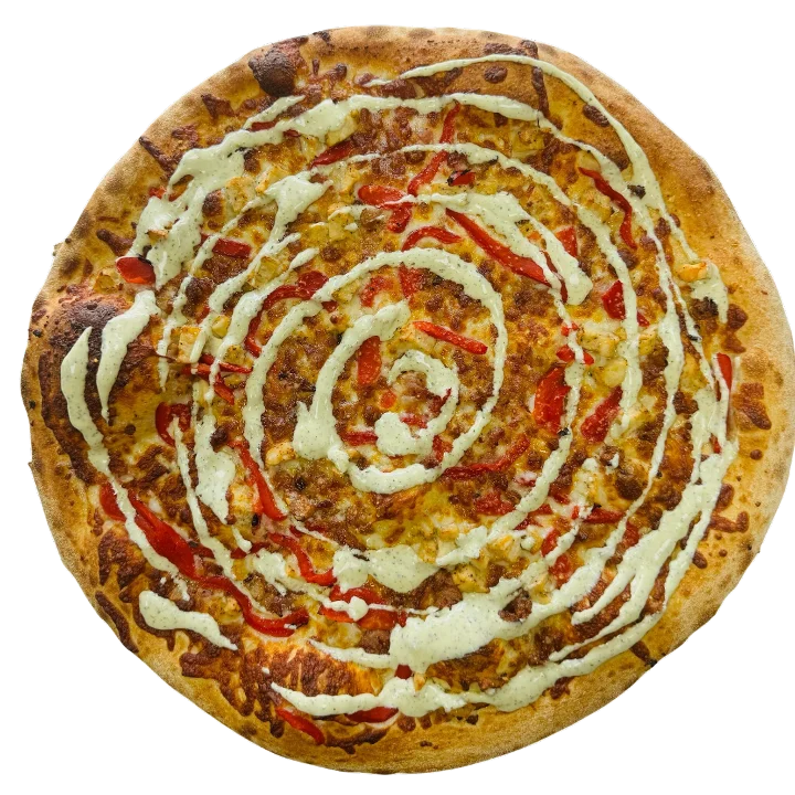 Best Pizza in Gahanna, OH. This is an XL Pizza with Chicken, Bacon, Ranch