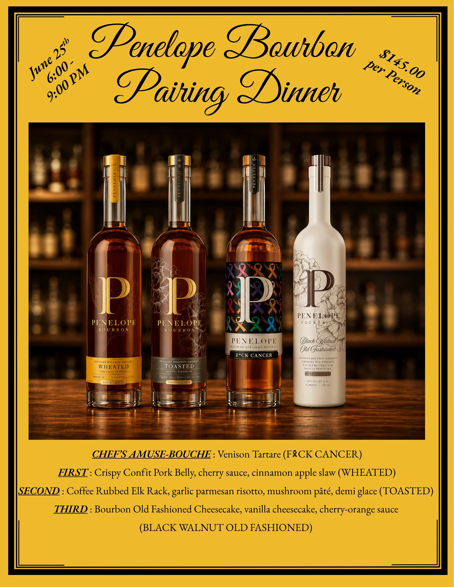 Penelope Bourbon Pairing Dinner