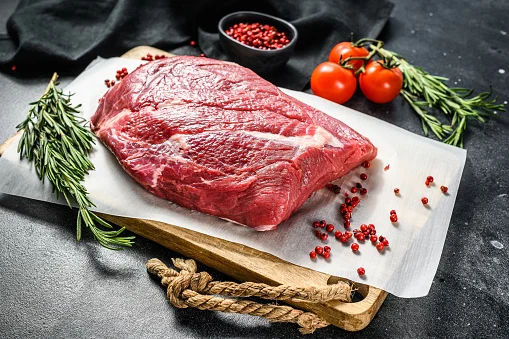 Raw beef brisket ready for cooking