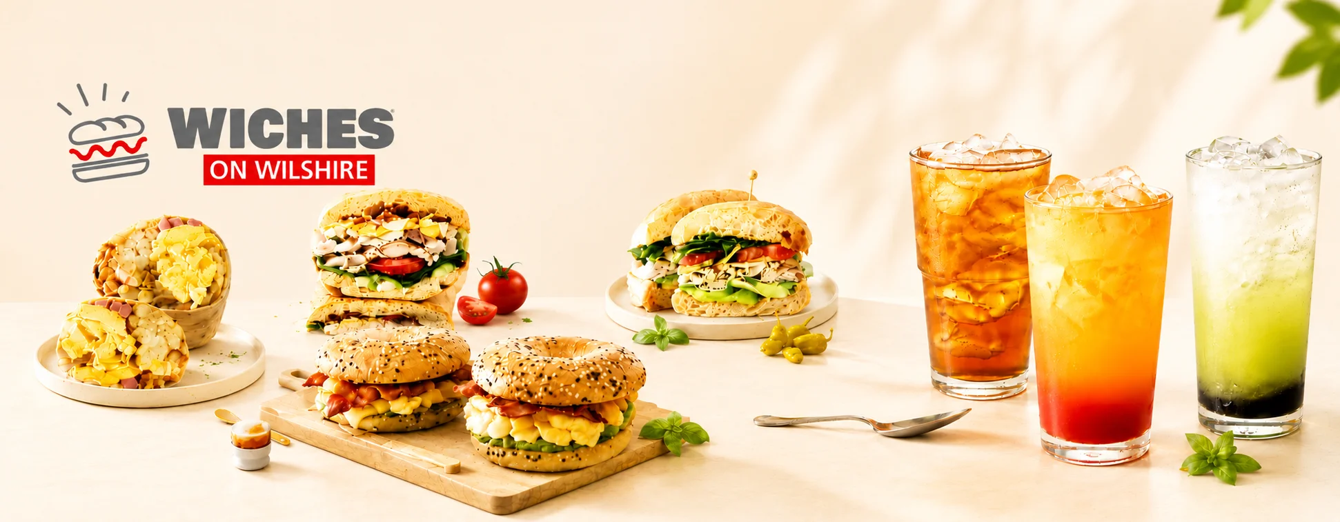 Sandwiches Breakfast Burrito Coffee Lemonade Matcha Bagel