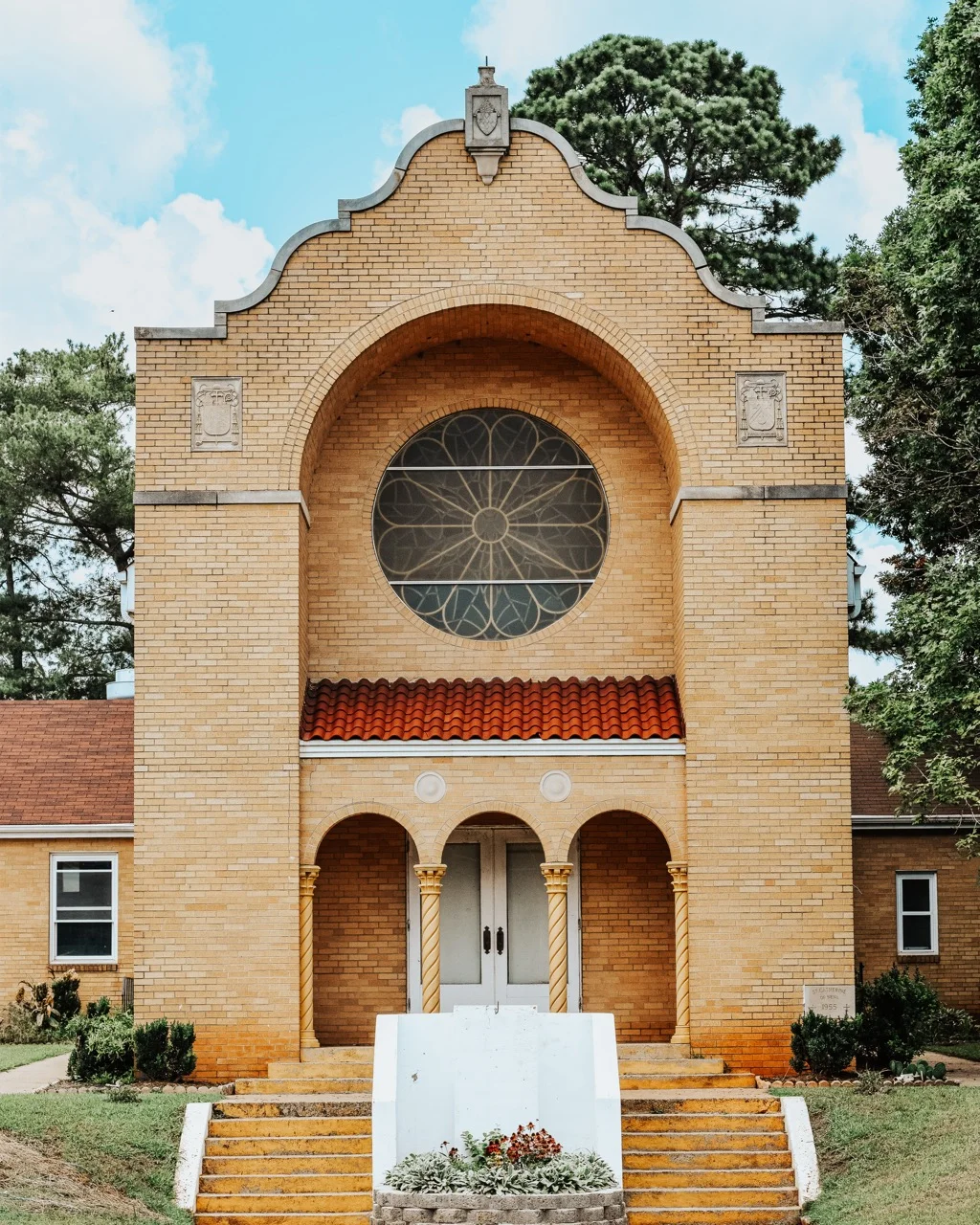 Historic building with arched windows and decorative facade