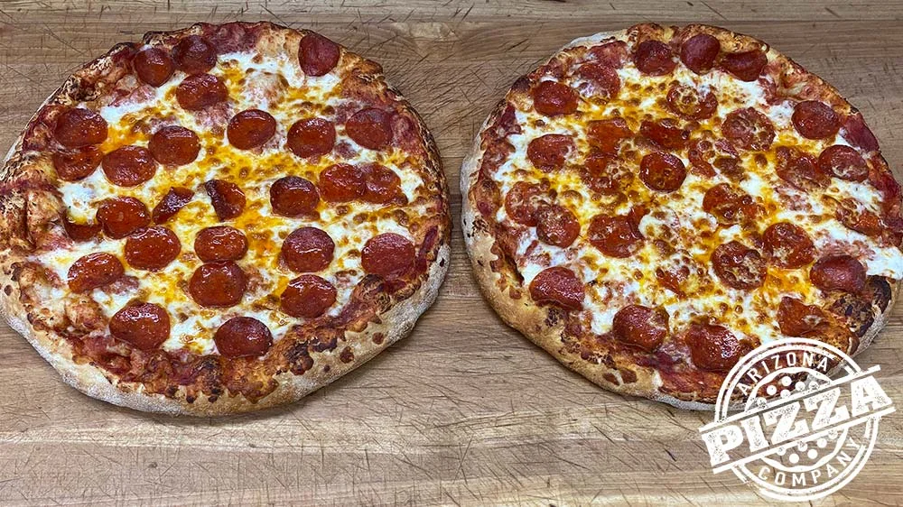Classic pepperoni pizza with a crispy crust