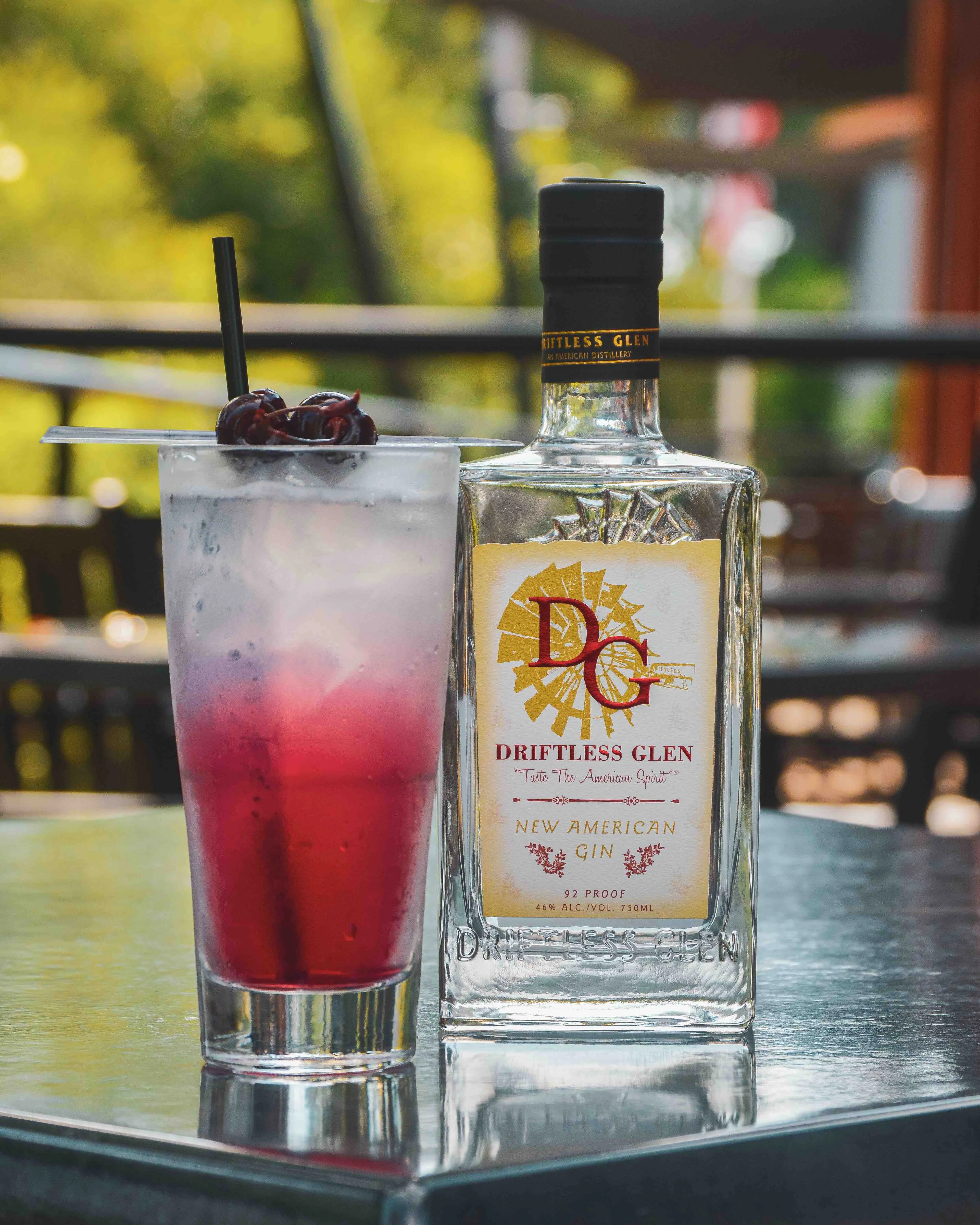 A bottle of New American Gin