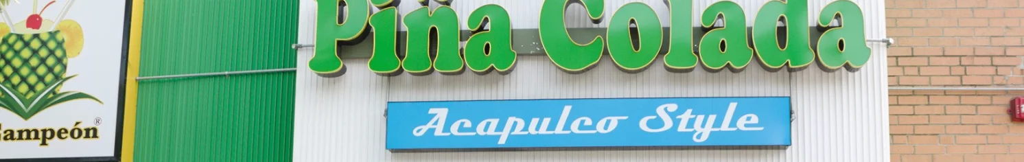 Pina Colada restaurant sign featuring Acapulco style cuisine