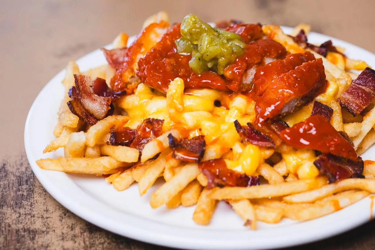 Loaded nachos with cheese and bacon