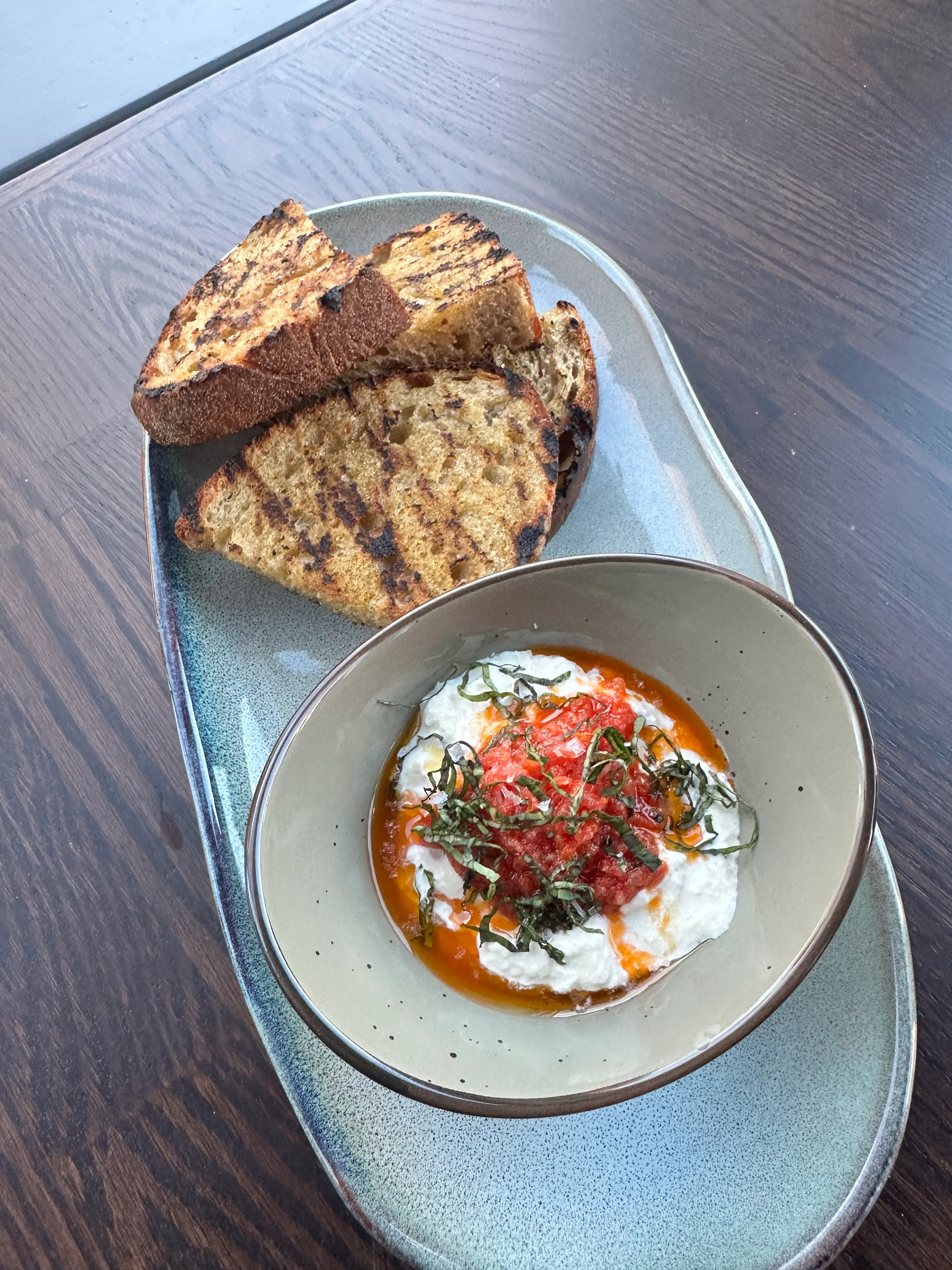 Mediterranean labneh with grilled bread
