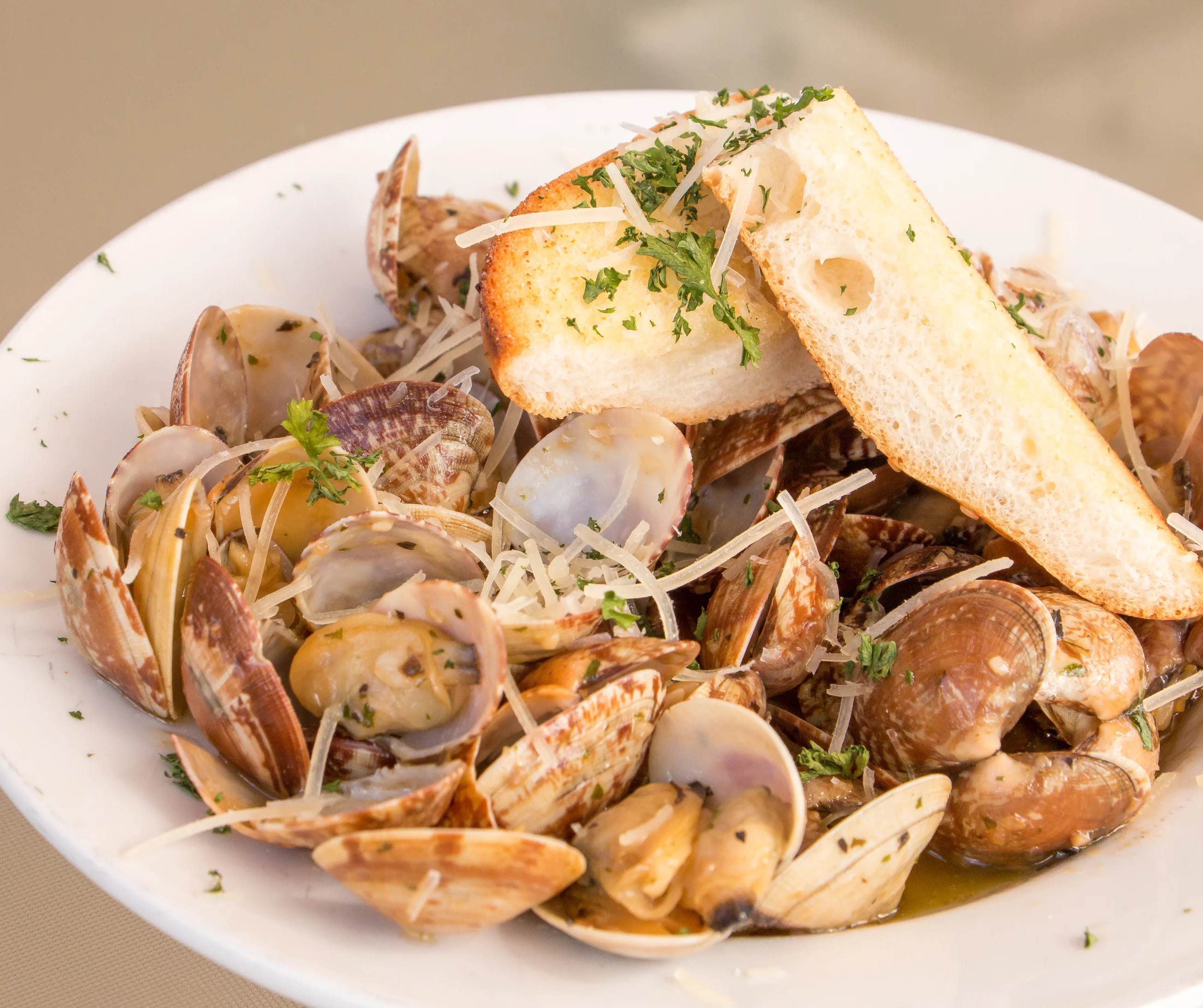 Italian clams linguine with garlic and herbs