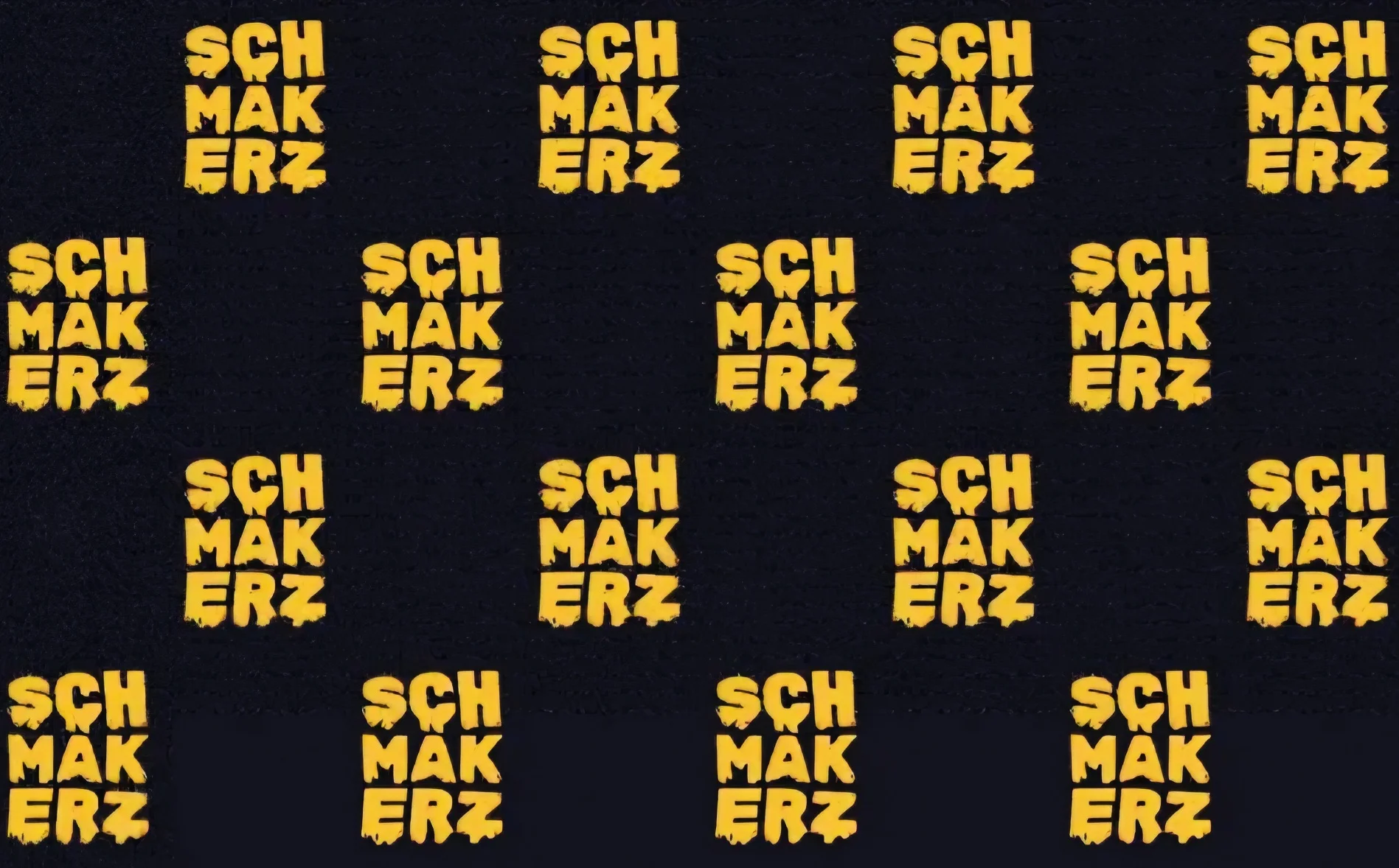 Schmakerz logo pattern on a dark background
