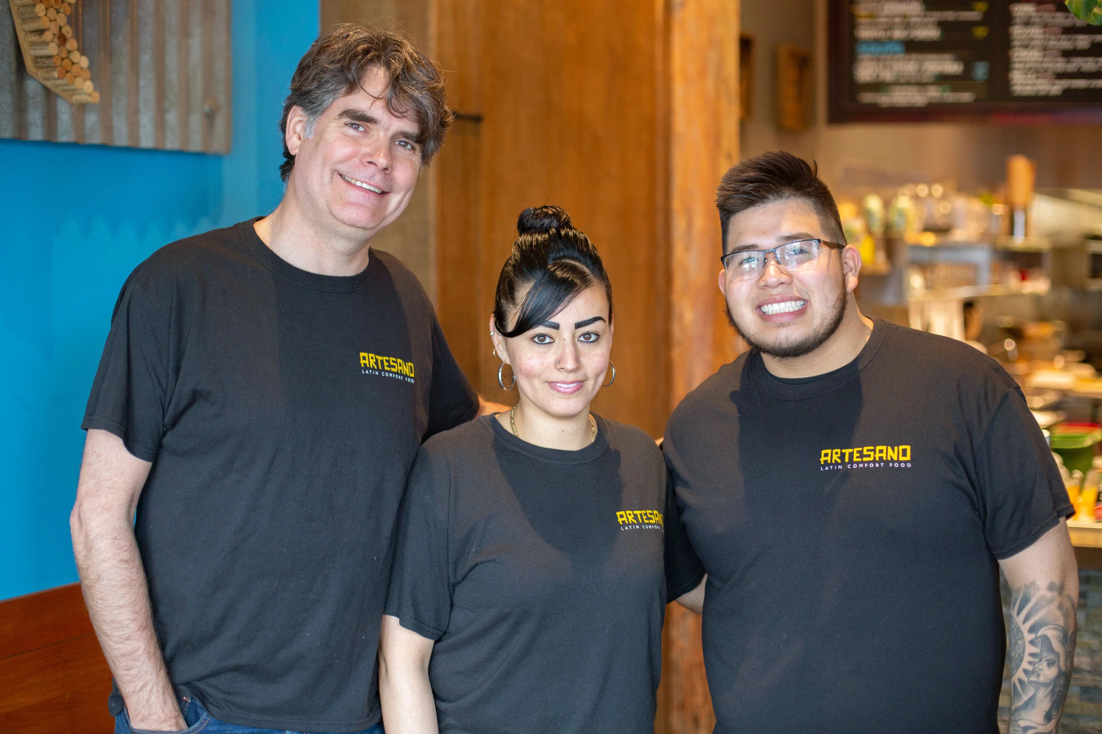 Friendly staff at Artesano Latin Comfort Food restaurant