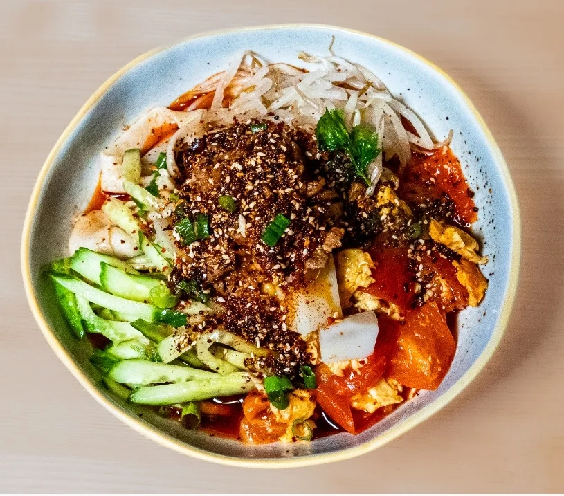 R5 Chilli Pepper Oil-Splashed Hand pulled Biang Biang Noodle with Pork油泼面(Spicy)