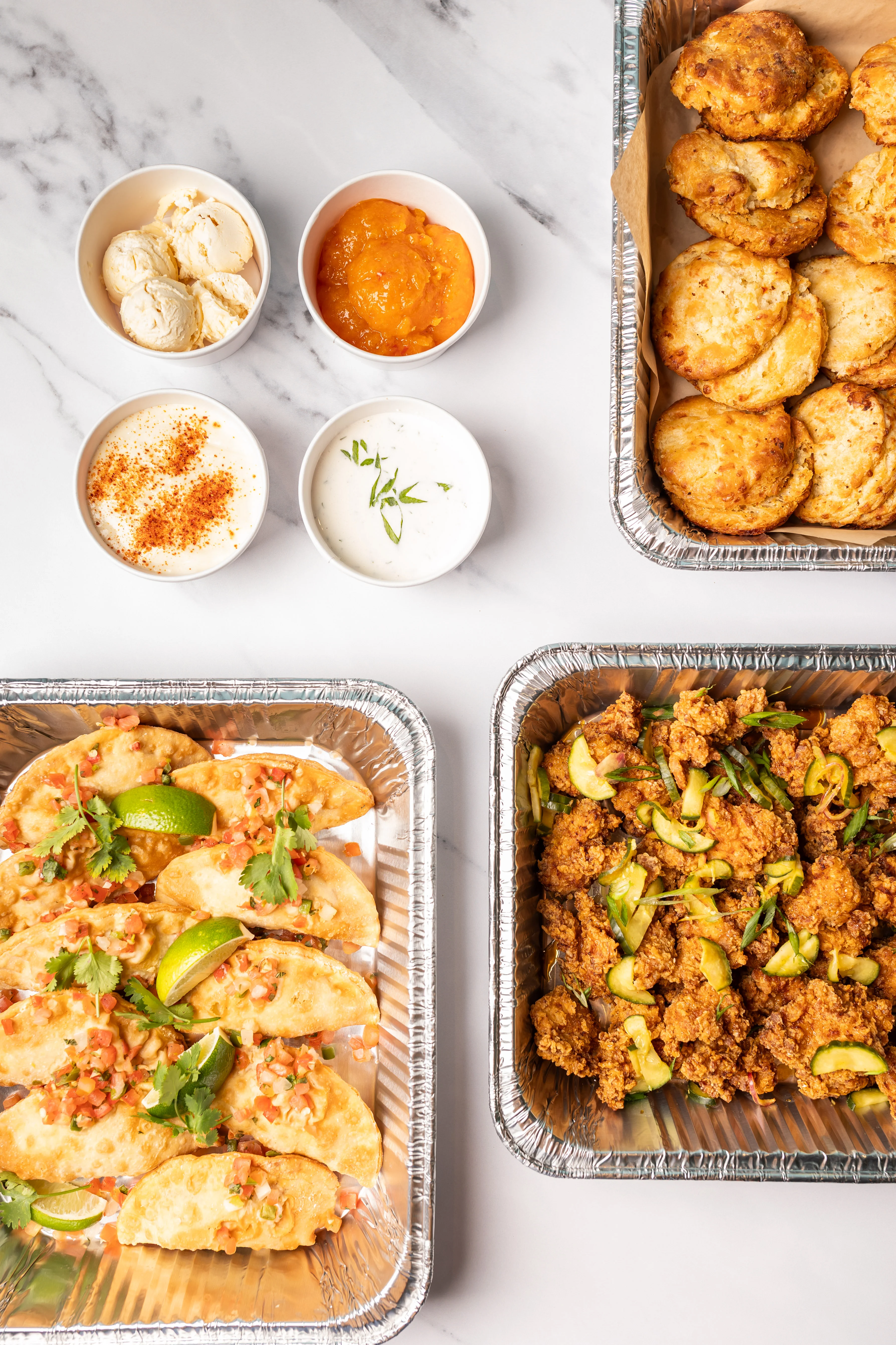 Delicious Mexican tacos with fresh toppings and sides