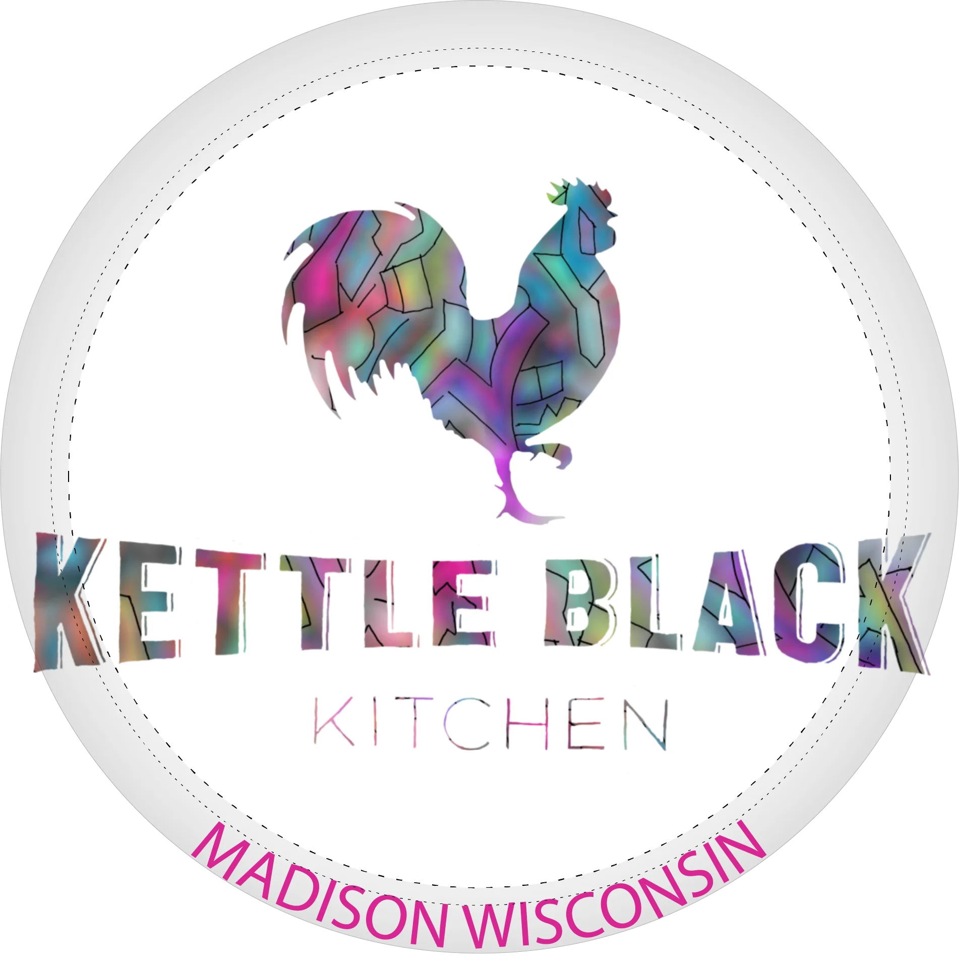 Colorful logo of Kettle Black Kitchen in Madison, Wisconsin