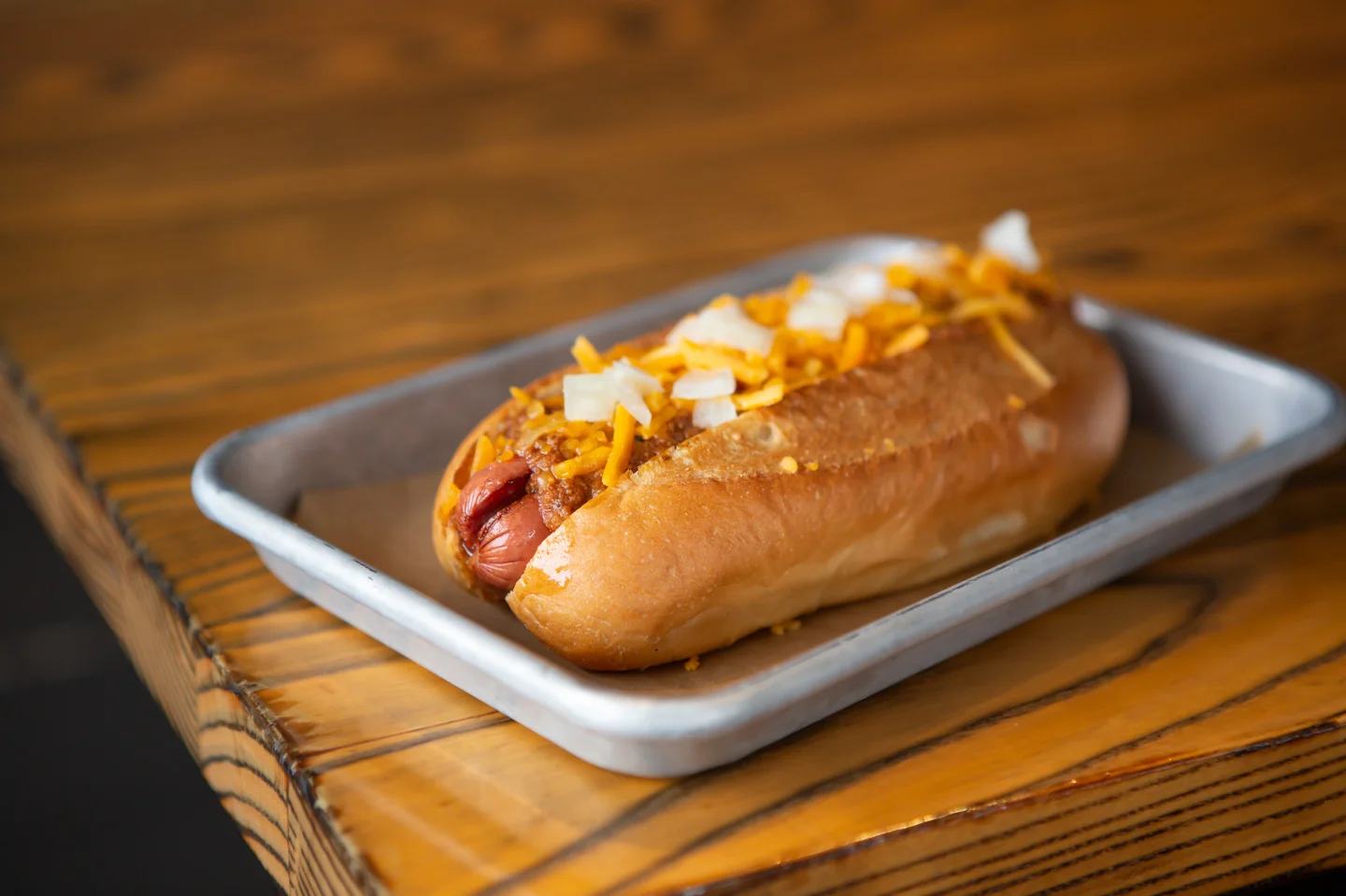 Chili cheese hotdog