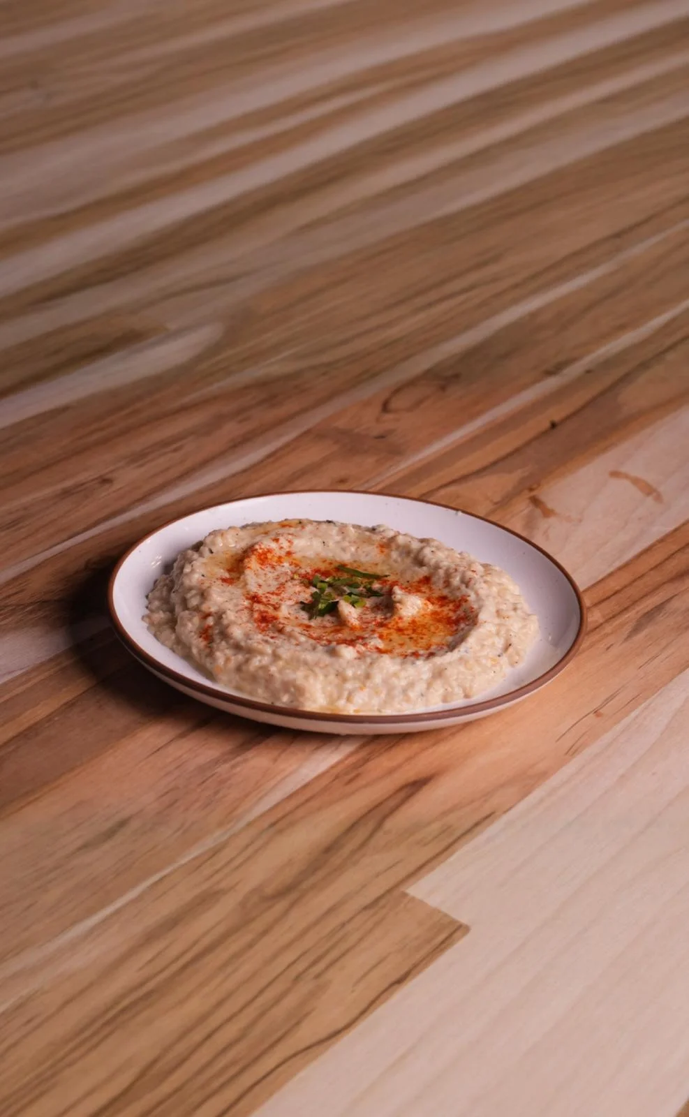 Traditional baba ganoush roasted eggplant dip at Samarkand Nights Brooklyn