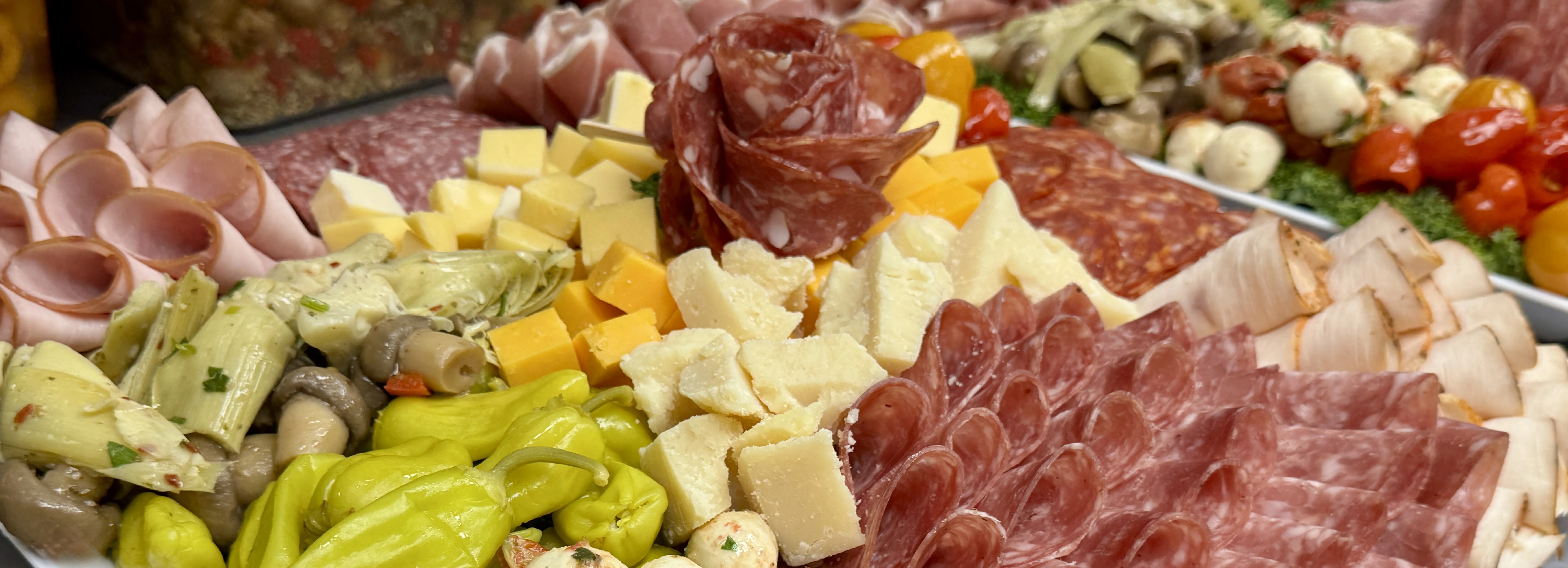 Italian antipasto platter with cured meats and cheeses