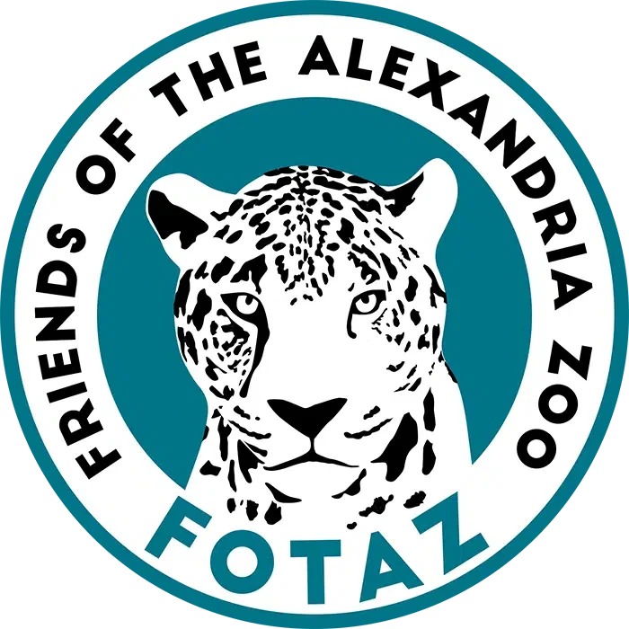 Logo of Friends of the Alexandria Zoo featuring a leopard