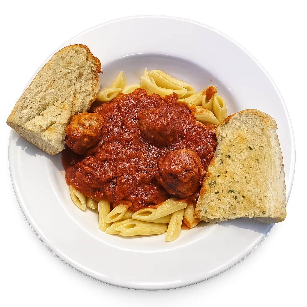 Pasta with 3 Meatballs