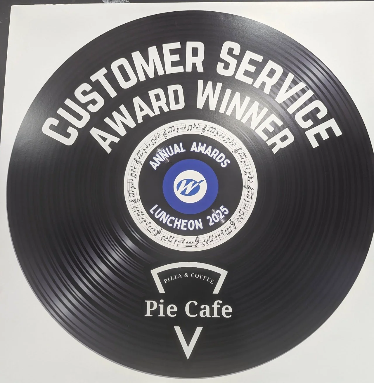 Customer service award for Pie Cafe at annual luncheon 2025