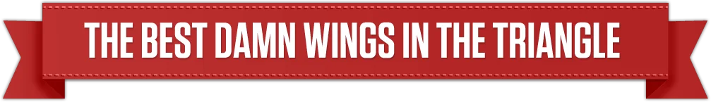 Banner promoting the best wings in the Triangle region