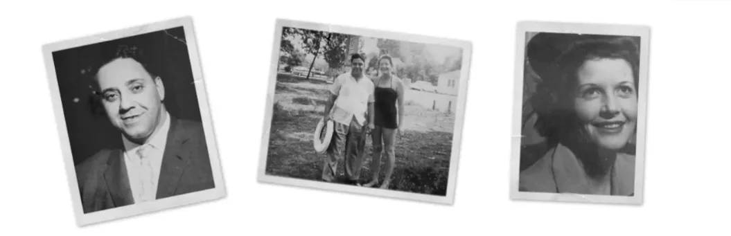 Three vintage black and white photographs of people
