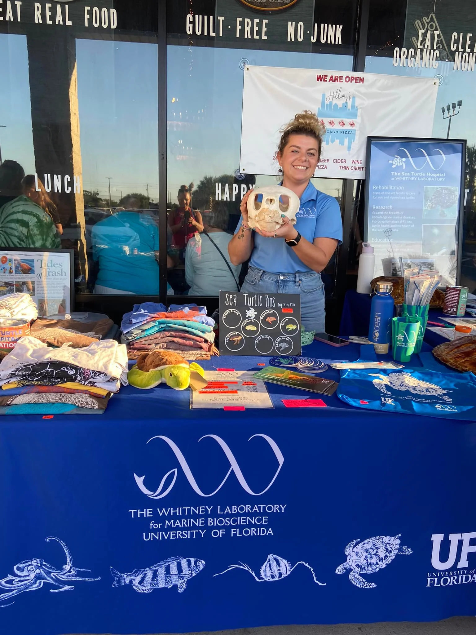 Marine biology outreach event with educational displays