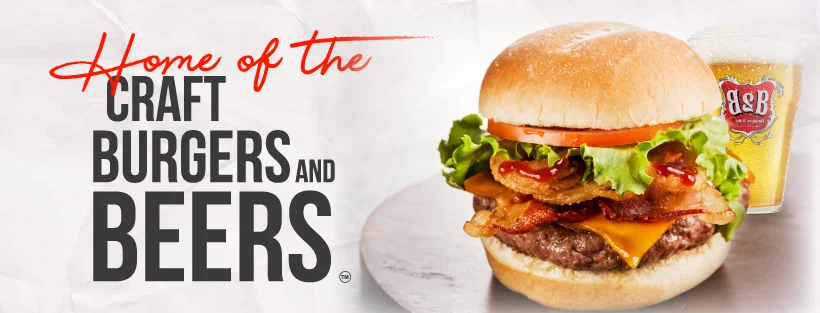 Craft burger with bacon and fresh toppings