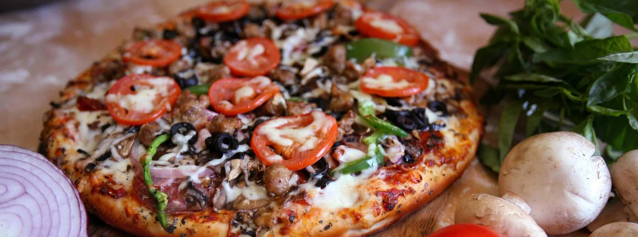 Delicious meat lover's pizza with fresh toppings