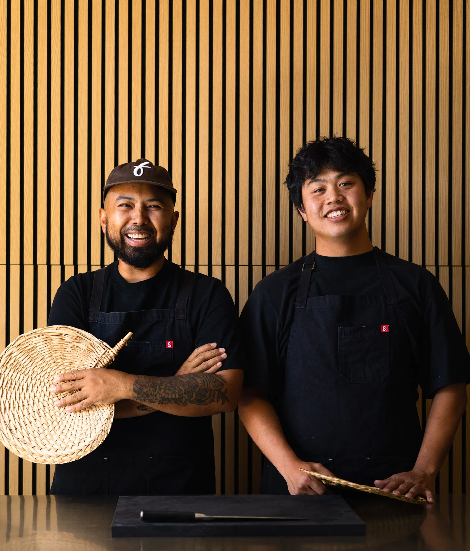 Artful Asian fusion dishes on a wooden table