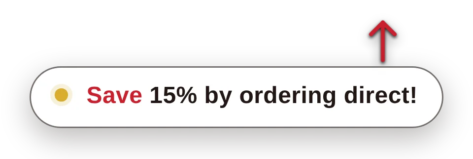 Promotional banner for direct order discount