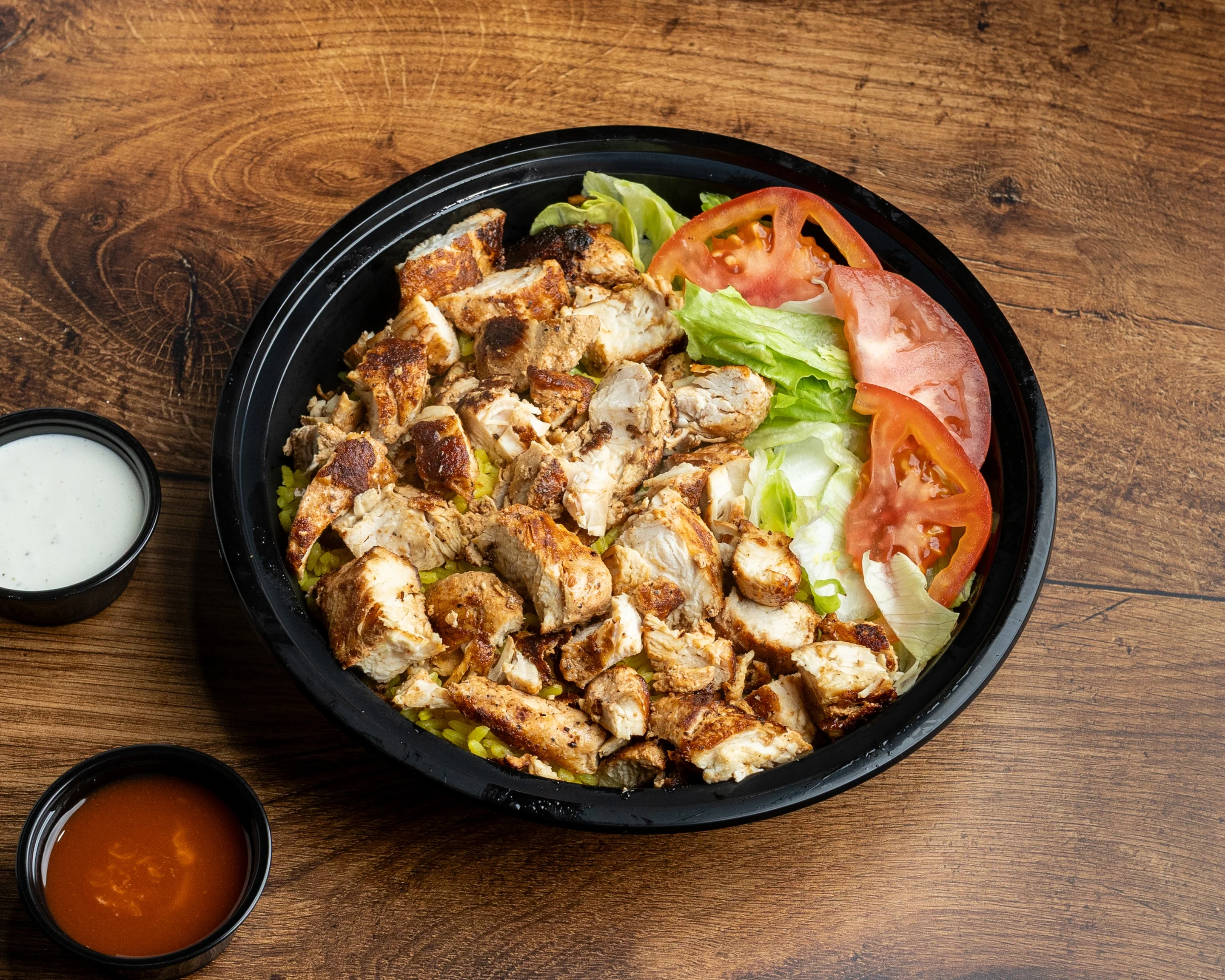 Delicious chicken and rice dish from 3 Brothers Halal restaurant.