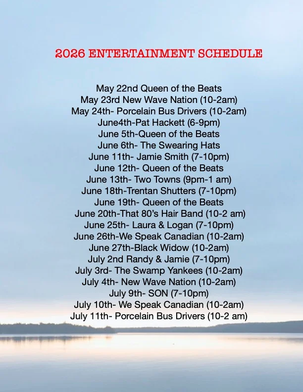 2026 entertainment schedule featuring live music events