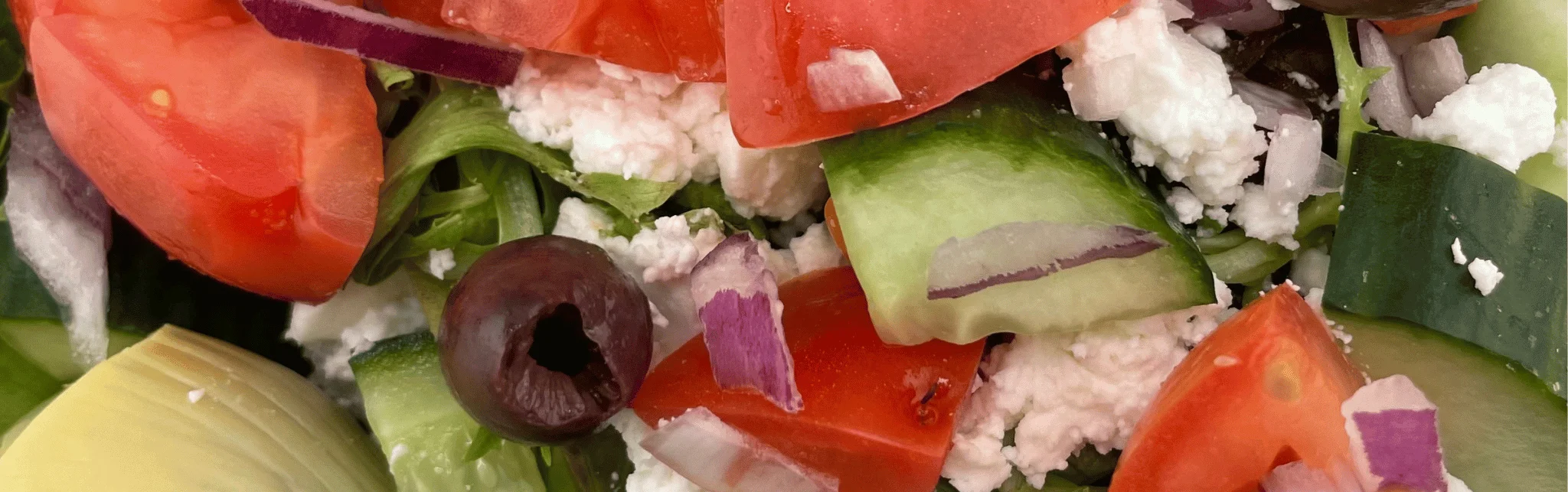 Greek salad with fresh vegetables and feta cheese