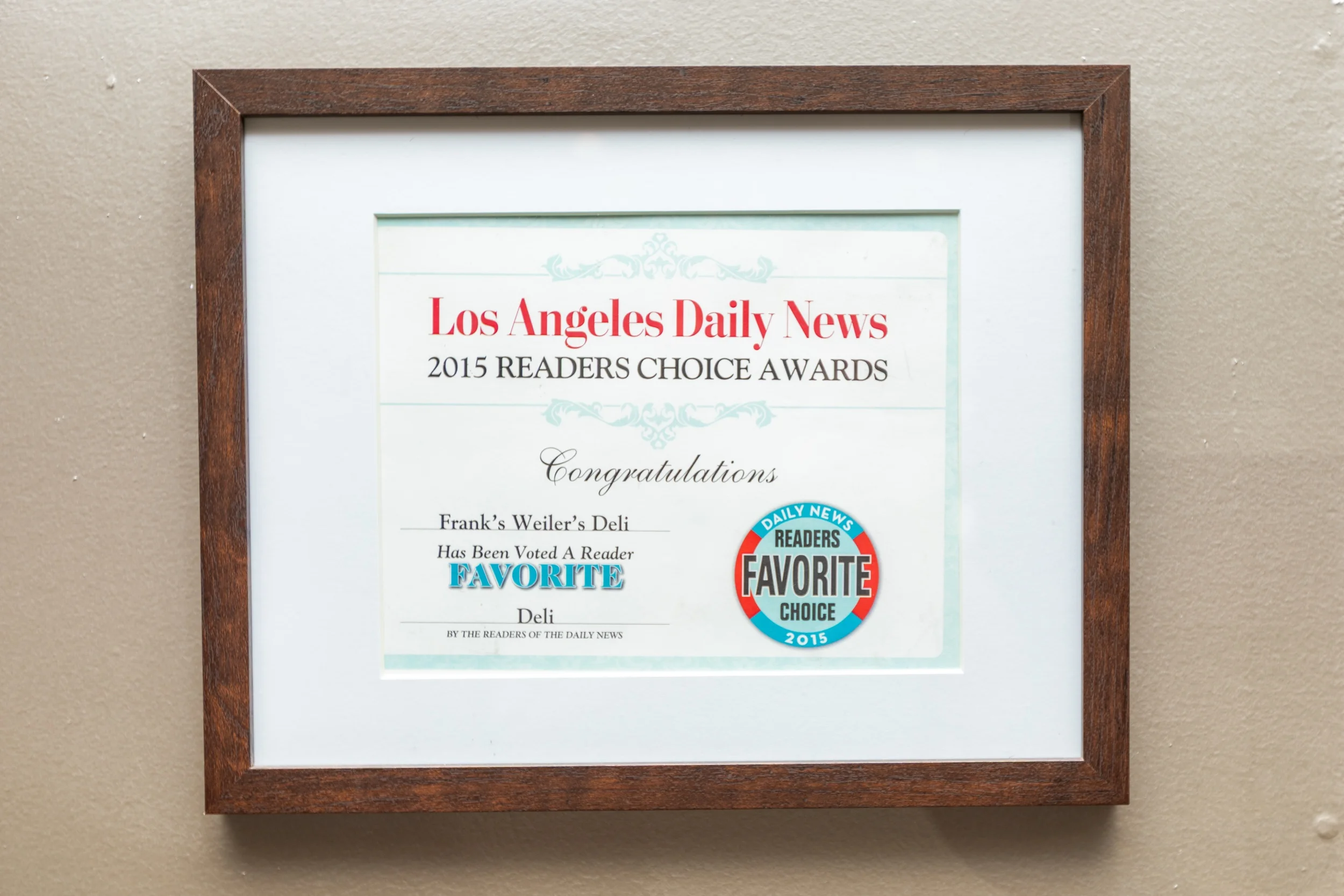 Reader's choice award