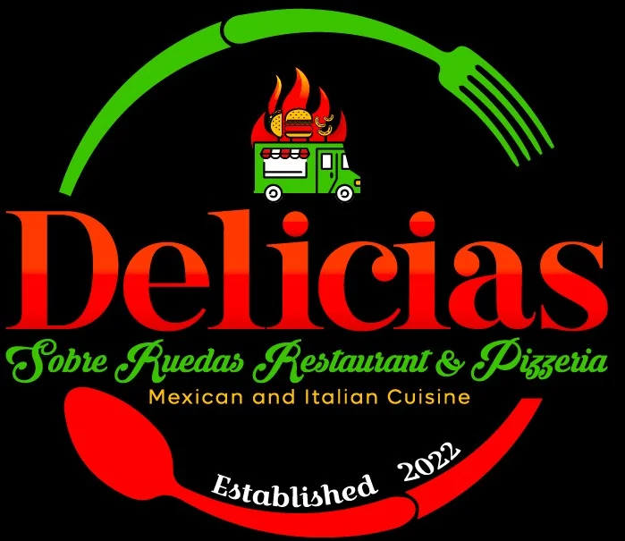 Logo of Delicias Sobre Ruedas Restaurant & Pizzeria featuring Mexican and Italian cuisine