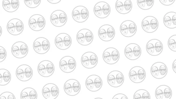 Pattern of playful cartoon faces on a white background