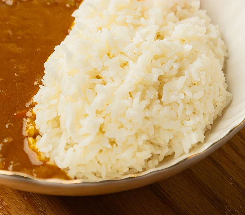 Japanese curry rice served with pickled ginger