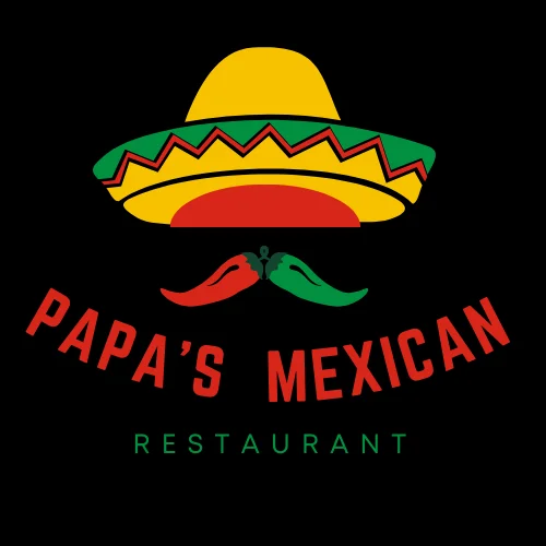 Colorful logo of Papa's Mexican Restaurant featuring a sombrero